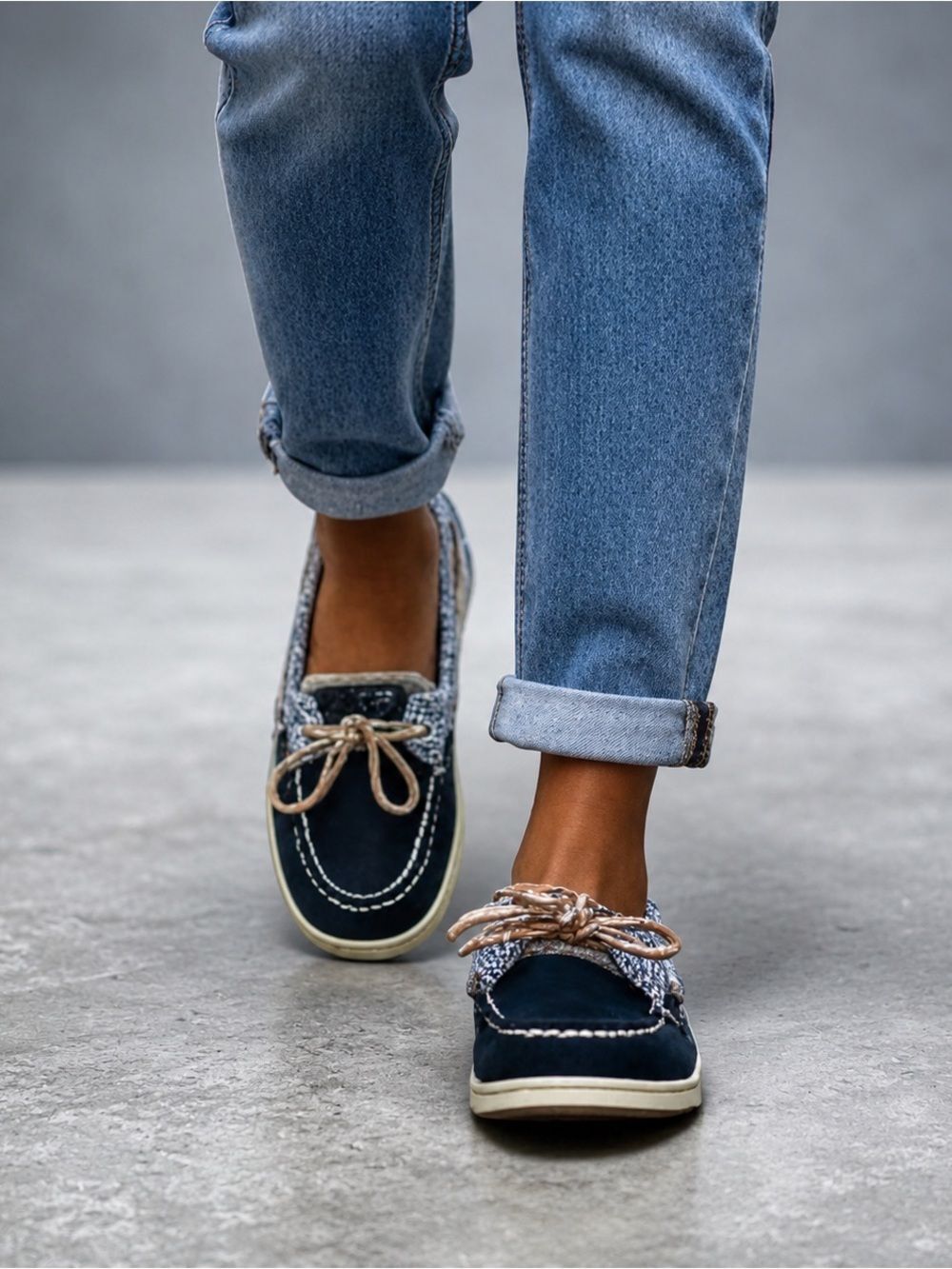 Sperry Top-Sider Women’s Boat Shoes 8.5M Navy Leather Canvas STS90089 EUC